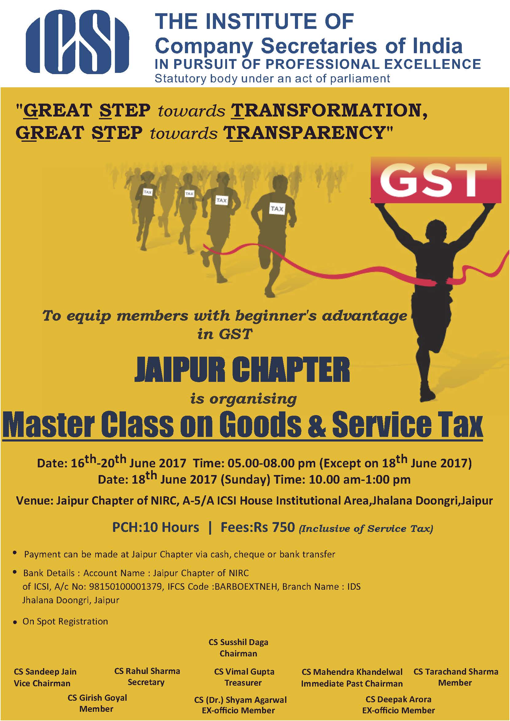 Jaipur Chapter of NIRC of The ICSI > Home