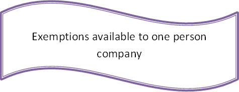 Exemptions available to one person company