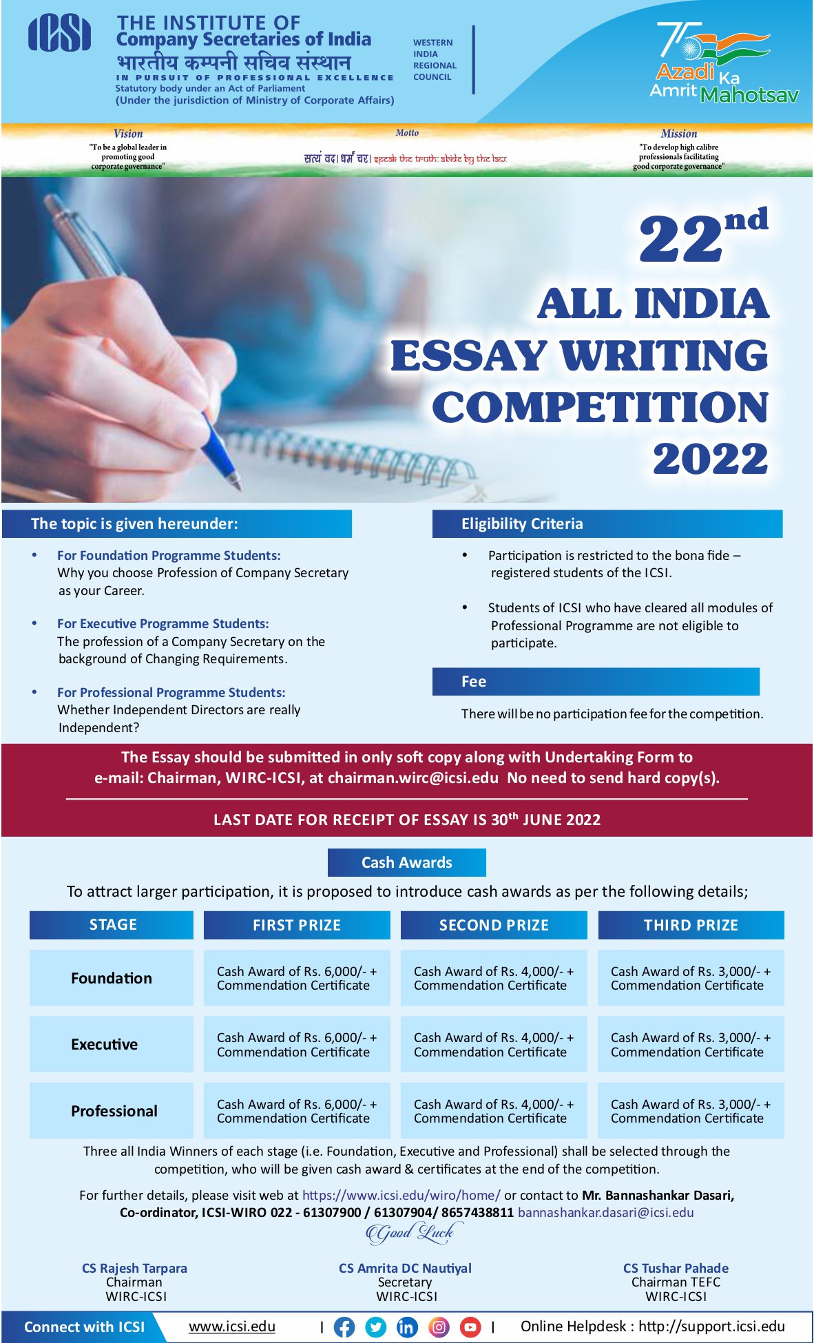 all india essay writing competition 2022