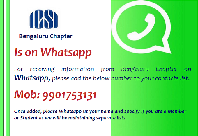 Bengaluru Chapter Is on Whatsapp